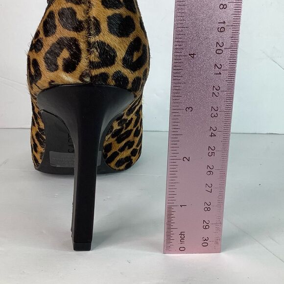 Sarto By FRANK SARTO A-Sarah Heel Calf Hair Cheetah Print Pointy Toe Brown SZ 8 - Picture 9 of 12